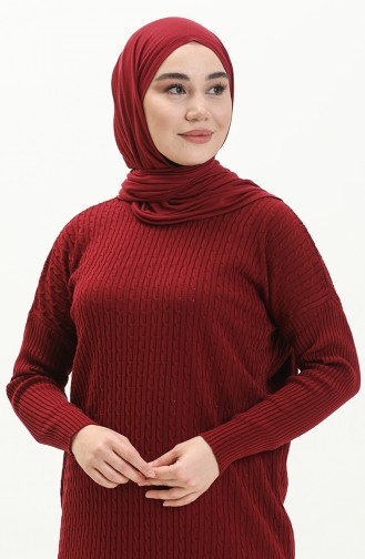 Trikot Strickmuster Tunika-Hose Zweiteiler 3345-11 Weinrot 3345-11