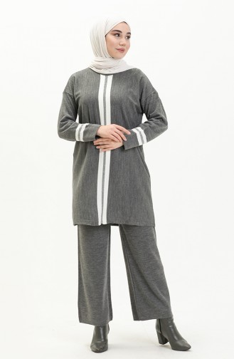 Triko Tunik Pantolon İkili Takım 3383-02 Antrasit