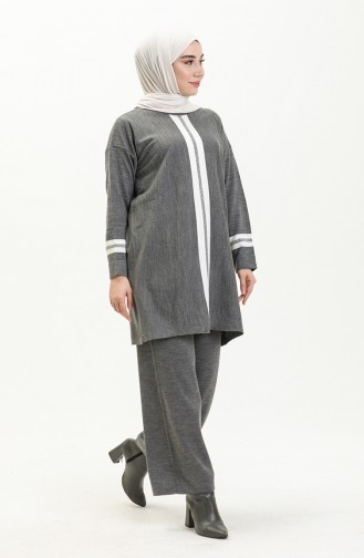 Triko Tunik Pantolon İkili Takım 3383-02 Antrasit