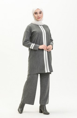 Triko Tunik Pantolon İkili Takım 3383-02 Antrasit