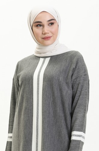 Triko Tunik Pantolon İkili Takım 3383-02 Antrasit