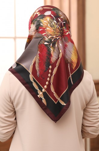 Karaca Digital Rayon Kopftuch 80979-10 Rotviolett-Schwarz 80979-10