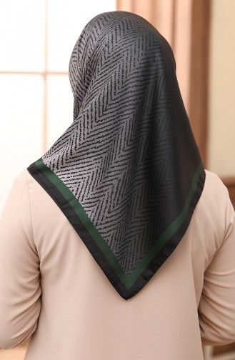 Karaca Dijital Rayon Eşarp 80981-06 Siyah Zümrüt Yeşili