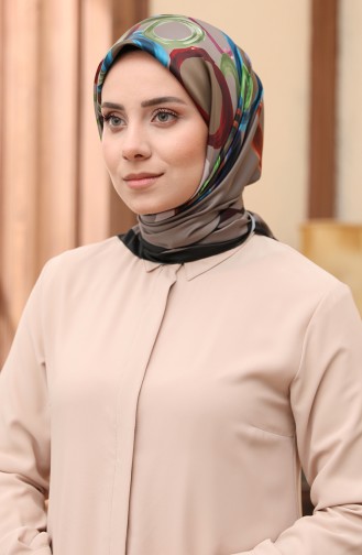 Karaca Digital Rayon Kopftuch 80982-02 Schimmelgrün-Ziegelrot 80982-02