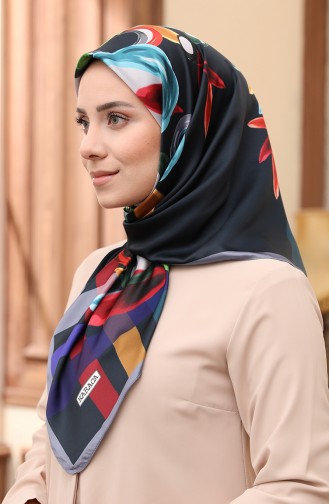 Karaca Dijital Rayon Eşarp 80982-04 Lacivert Bordo