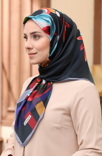 Karaca Rayon Scarf 80982-04 Navy Blue Claret Red 80982-04