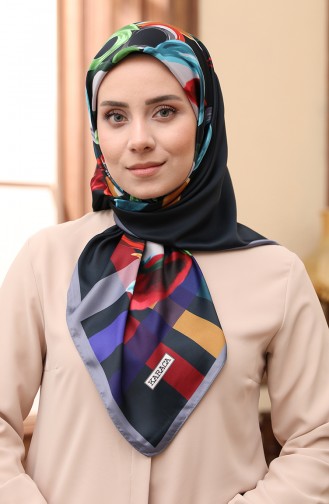Karaca Dijital Rayon Eşarp 80982-04 Lacivert Bordo
