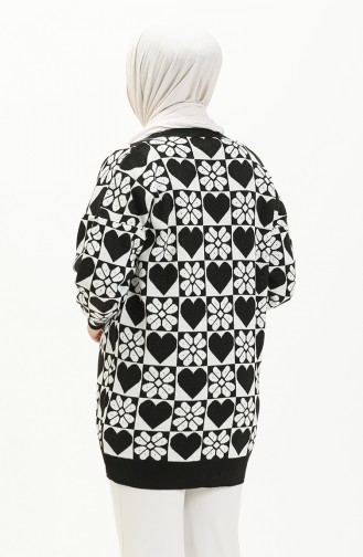 Patterned Knitwear Cardigan 0552-05 Black 0552-05