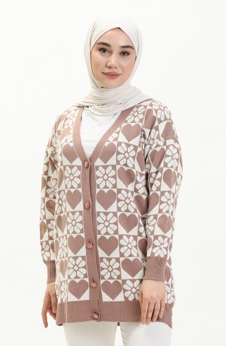 Trikot gemusterte Strickjacke 0552-10 Rose 0552-10