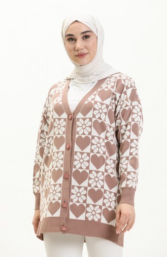 Trikot gemusterte Strickjacke 0552-10 Rose 0552-10