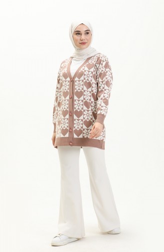 Trikot gemusterte Strickjacke 0552-10 Rose 0552-10