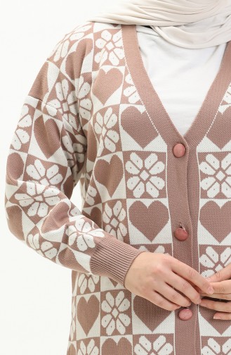 Trikot gemusterte Strickjacke 0552-10 Rose 0552-10