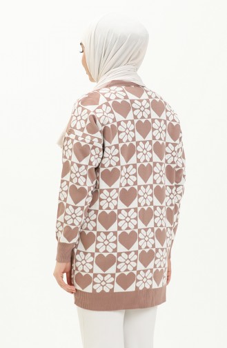 Trikot gemusterte Strickjacke 0552-10 Rose 0552-10