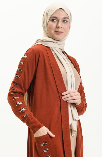 Strickjacke mit Gürtel 3331-04 Ziegelrot 3331-04
