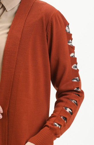 Strickjacke mit Gürtel 3331-04 Ziegelrot 3331-04
