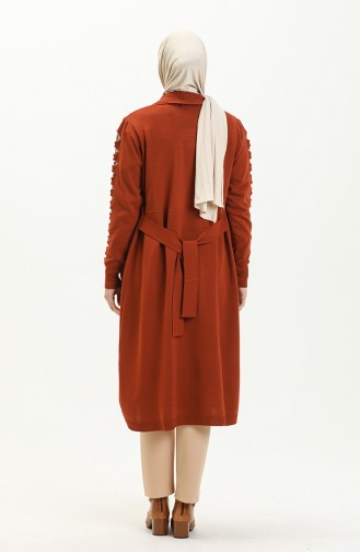 Strickjacke mit Gürtel 3331-04 Ziegelrot 3331-04
