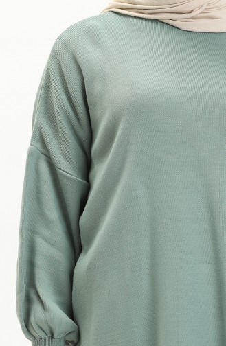 Pull Tricot à Manches Ballon 0537-11 Vert Noisette 0537-11