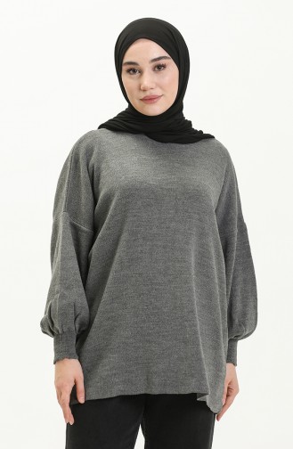 Trikot Pullover mit Ballonärmeln 0537-12 Dunkel Grau 0537-12
