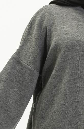 Trikot Pullover mit Ballonärmeln 0537-12 Dunkel Grau 0537-12