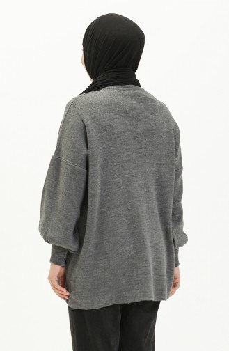 Trikot Pullover mit Ballonärmeln 0537-12 Dunkel Grau 0537-12