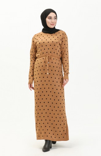 Trikot Tupfenkleid 1545-01 Milchkaffeefarben 1545-01