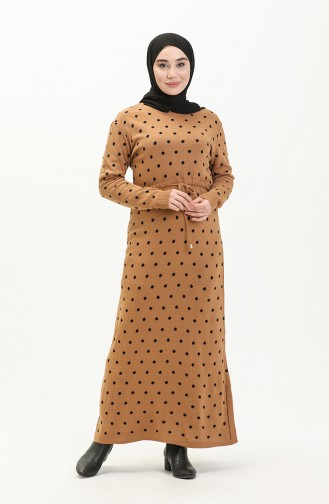 Trikot Tupfenkleid 1545-01 Milchkaffeefarben 1545-01