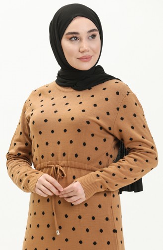 Trikot Tupfenkleid 1545-01 Milchkaffeefarben 1545-01