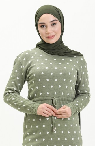 Trikot Tupfenkleid 1545-04 Khaki 1545-04