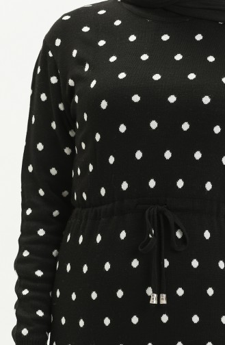 Knitwear Dress 1545-06 Black white 1545-06