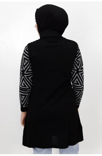 Sim Detayli Triko Tunik 3169-02 Siyah