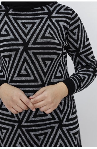 Sim Detayli Triko Tunik 3169-02 Siyah