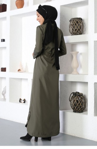 Fermuarlı Ferace Haki 10012