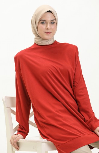 Oyya Vatkalı Bisiklet Yaka Sweatshirt 228463-01 Kiremit