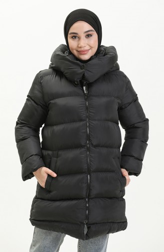 Füllung Puffercoat mit Kapuze 6052-01 Schwarz 6052-01