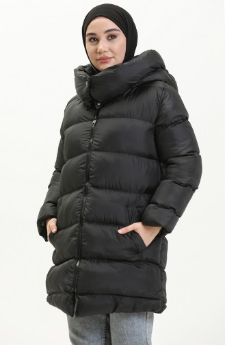 Füllung Puffercoat mit Kapuze 6052-01 Schwarz 6052-01