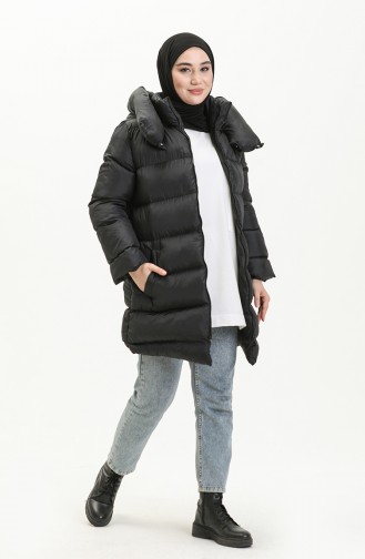 Hooded Puffer Coat 6052-01 Black 6052-01