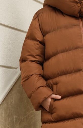 Hooded Puffer Coat 6052-02 Tan 6052-02