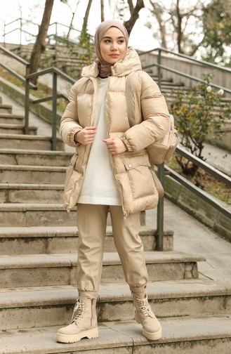 Puffer Coat 6053-04 Beige 6053-04