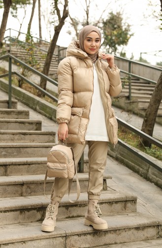 Puffer Coat 6053-04 Beige 6053-04