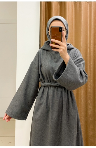 Grau Hijab Kleider 00212-04