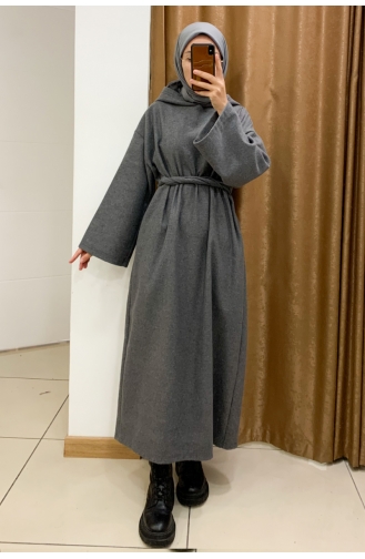 Grau Hijab Kleider 00212-04