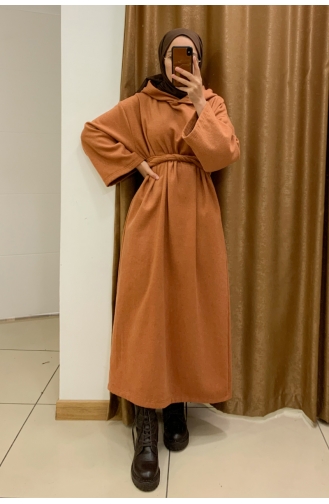 Ceylan Otantik Kaşe Sweat Elbise 00212-05 Camel