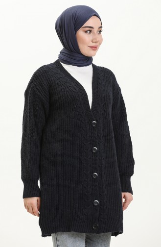 Dunkelblau Strickjacke 0003-01