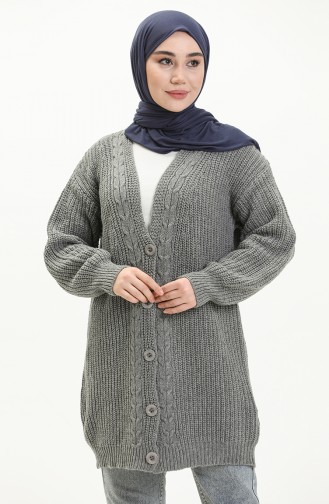 Grau Strickjacke 0003-02