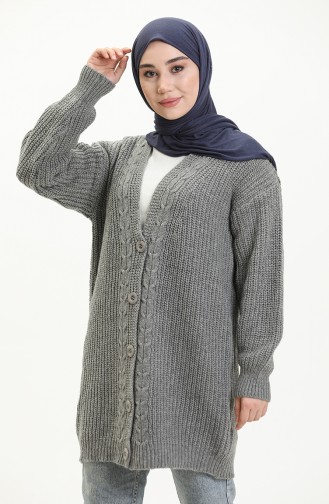 Grau Strickjacke 0003-02