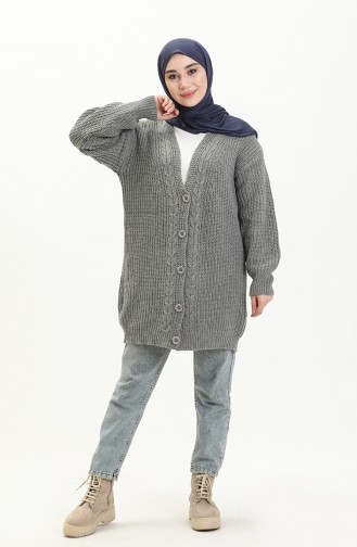 Grau Strickjacke 0003-02