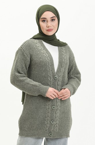 Unreife Mandelgrün Strickjacke 0003-08