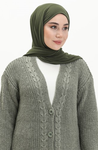 Unreife Mandelgrün Strickjacke 0003-08