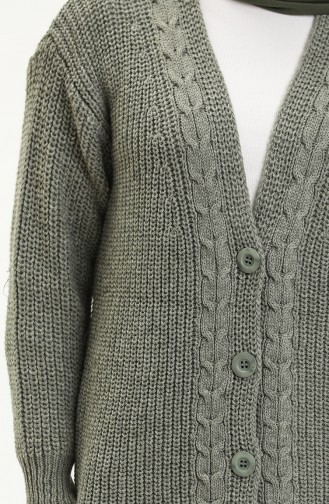 Unreife Mandelgrün Strickjacke 0003-08