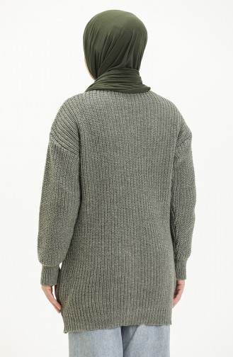 Unreife Mandelgrün Strickjacke 0003-08